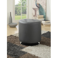 Coaster Furniture 500555 Round Upholstered Ottoman Grey
